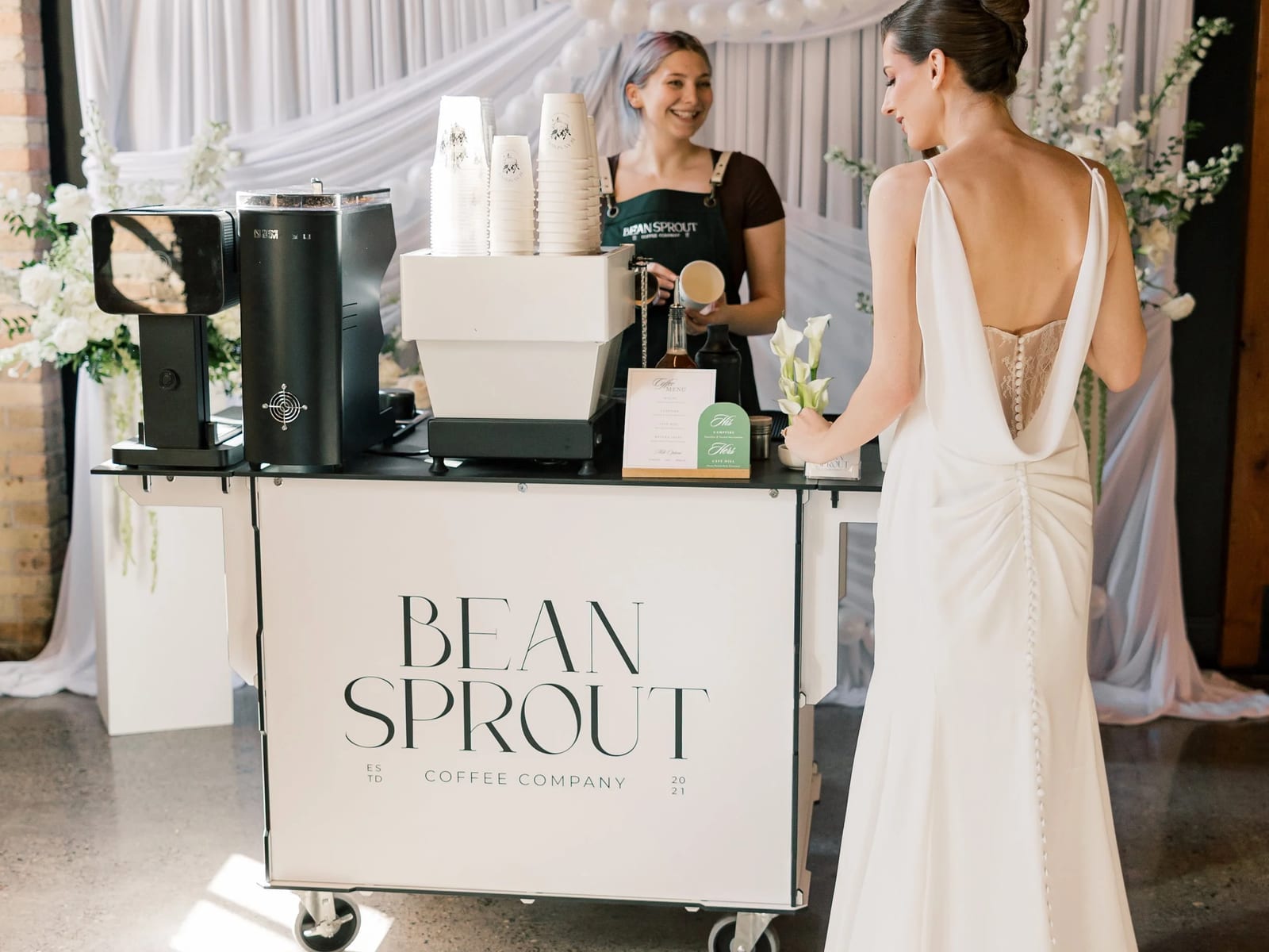Bean Sprout Coffee Cart at an event