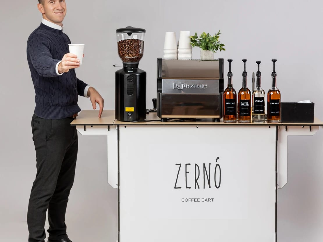 Zerno Coffee Cart at an event